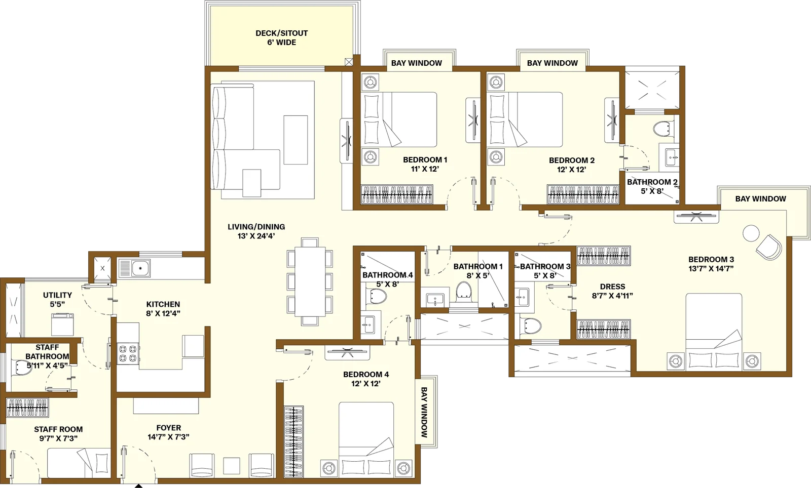 2BHK Floor Plan